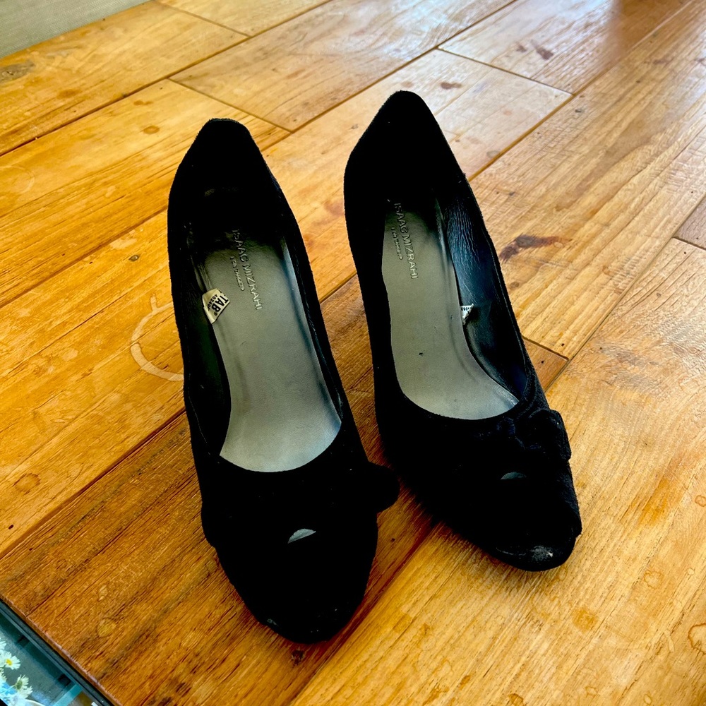 Black Suede Isaac Mizrahi Heels